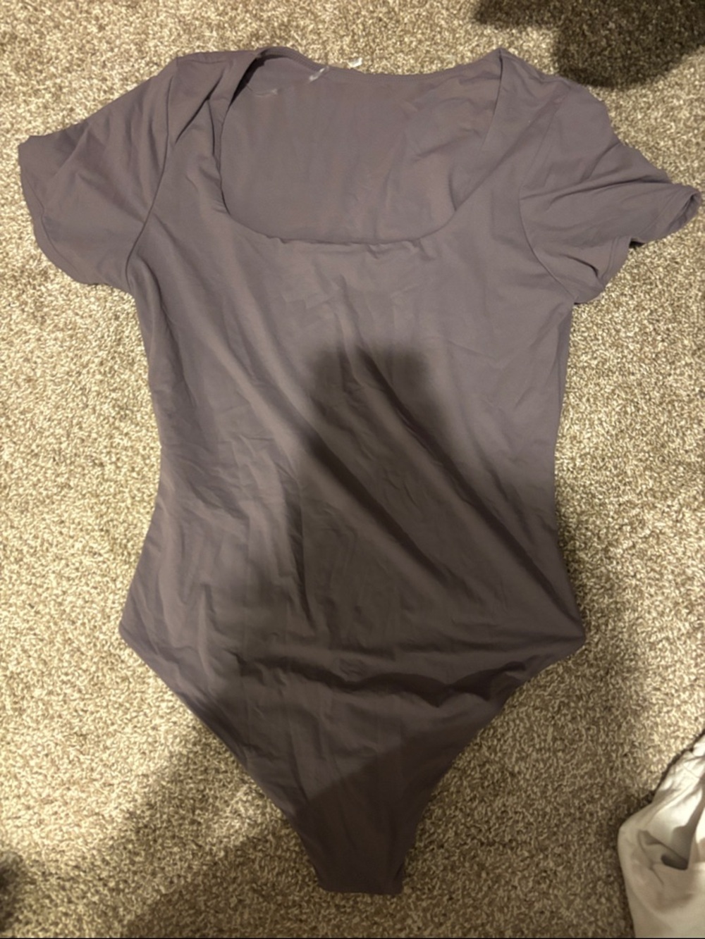 Auden Scoop Neck Short Sleeve Bodysuit - Mauve Gray